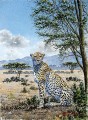 Thiongo guépard sur la panthère de la savane